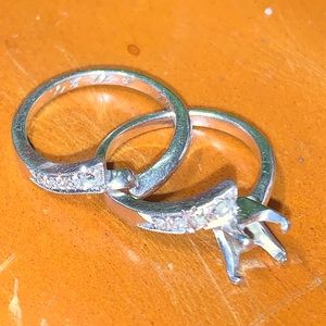 14k white gold Diamond wedding rings set